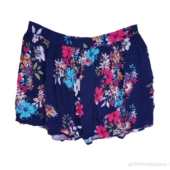 Arizona Jean Company Dresses & Skirts - 24) ARIZONA Floral Brillant Colored Layered Flowy Skirt w. Elastic Back Sz. L